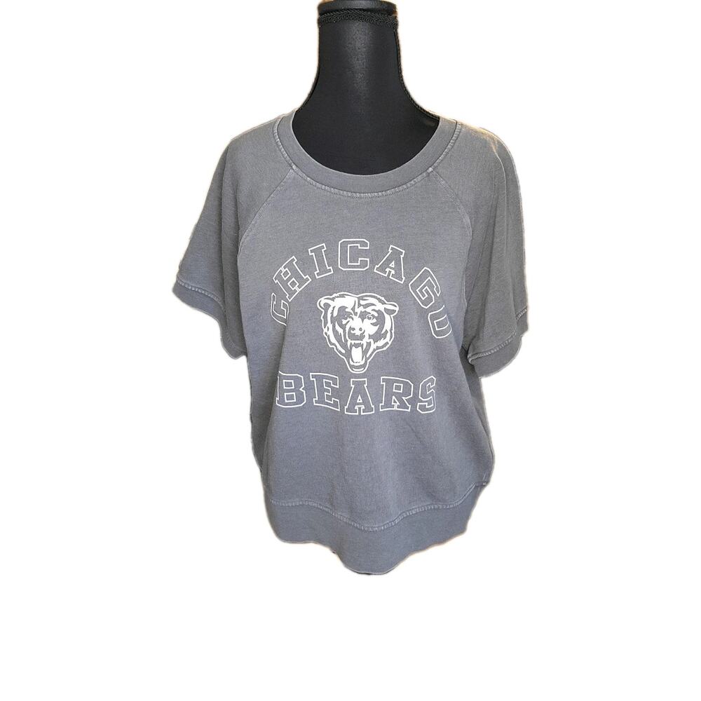 Chicago Bears Team Apparel Girls XL Heather Grey Cropped Cheer Squad Shirt